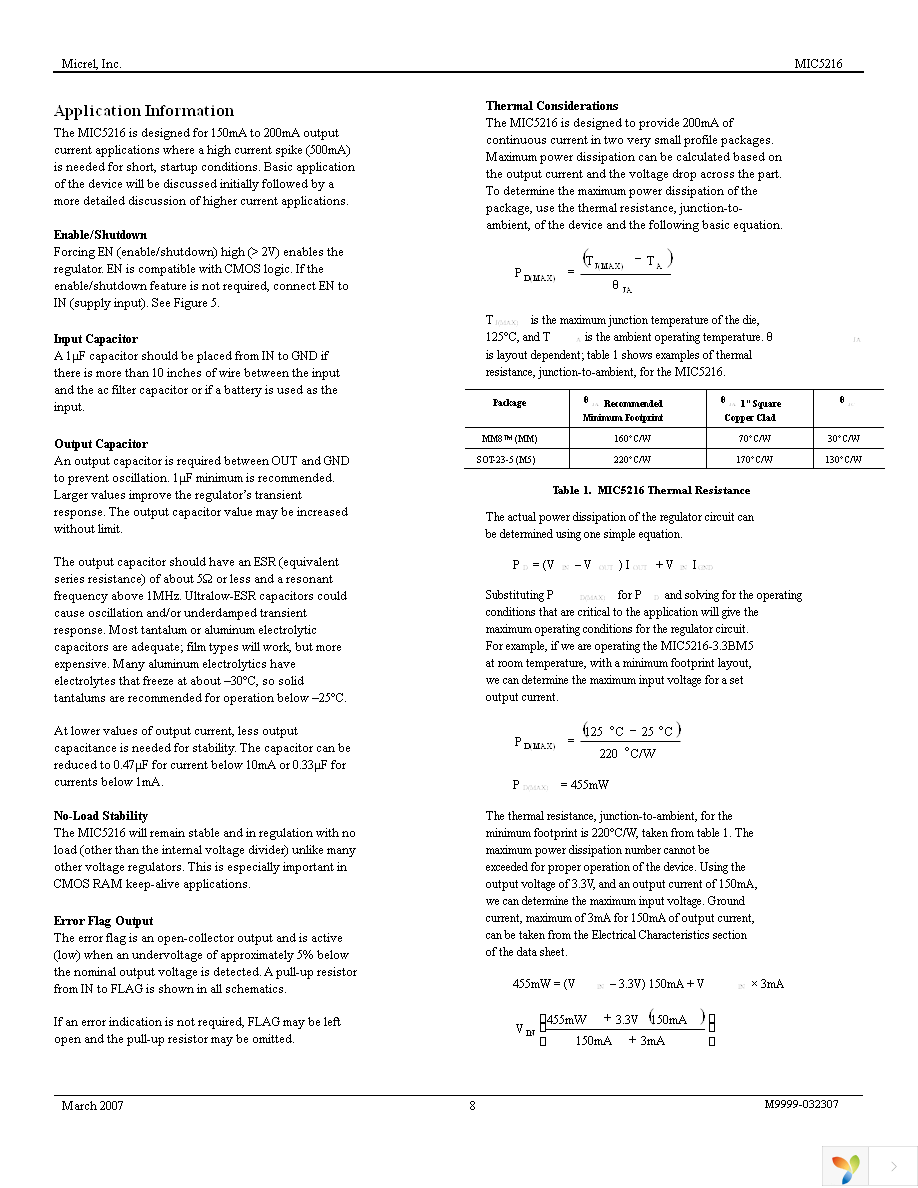 MIC5216-3.3YM5 TR Page 8